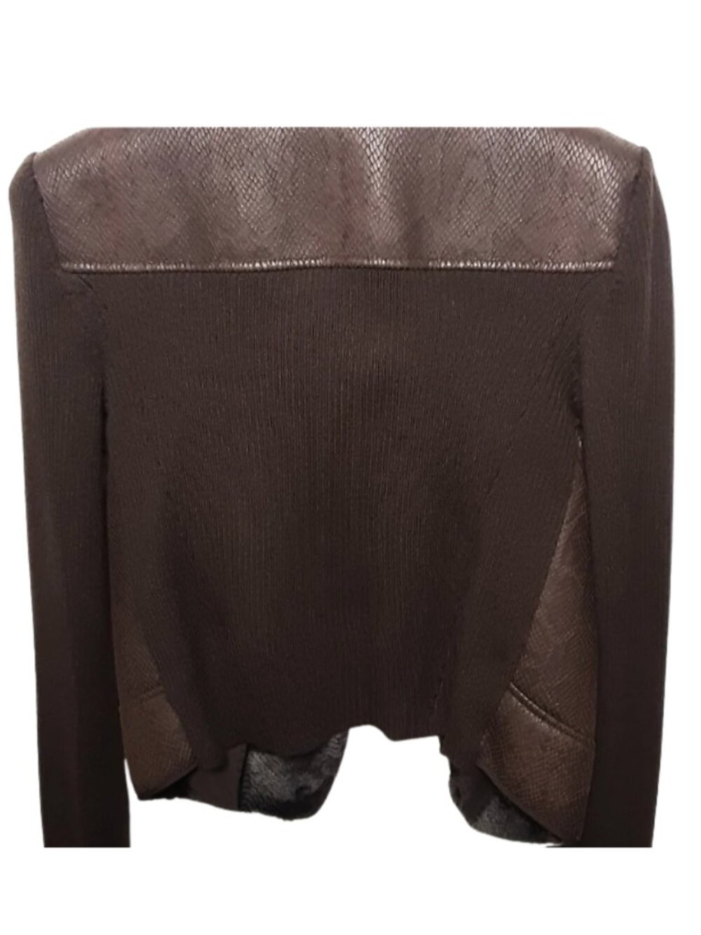 Cache Brown Faux Fur Snakeskin Moto Jacket Small - Picture 3 of 3